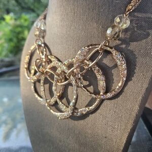 Elegant Gold Necklace with Crystal Accents